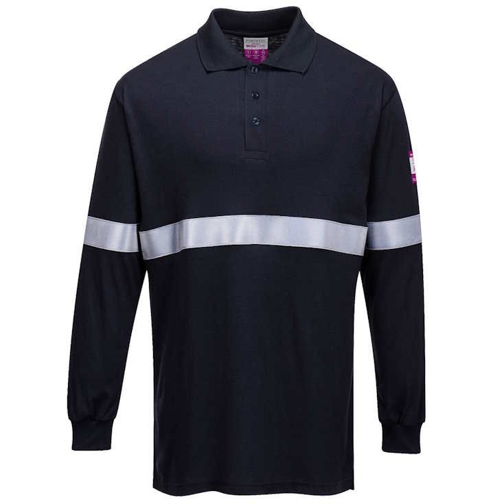FR03 – Polo de manga larga, con cinta reflectante