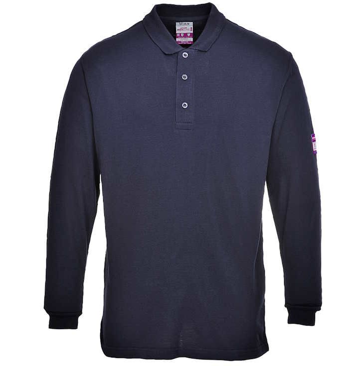 FR10 – Polo Modaflame de manga larga, Azul Marino