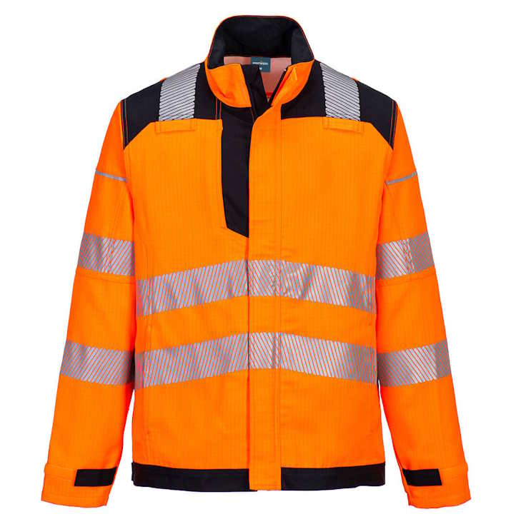 FR722 – Chaqueta PW3 FR Modaflame HVO Work Naranja/Negro