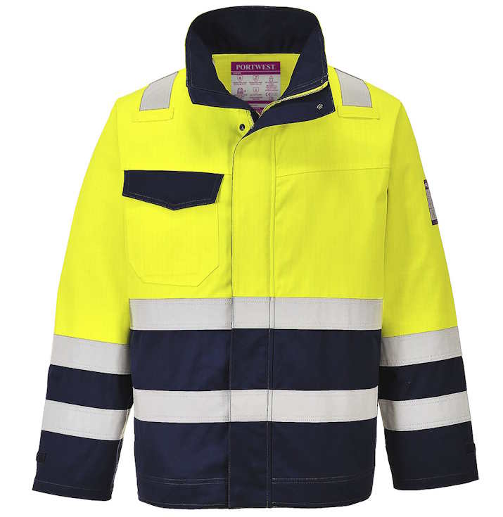 MV25 – Chaqueta de alta visibilidad Modaflame Amarillo/Marino